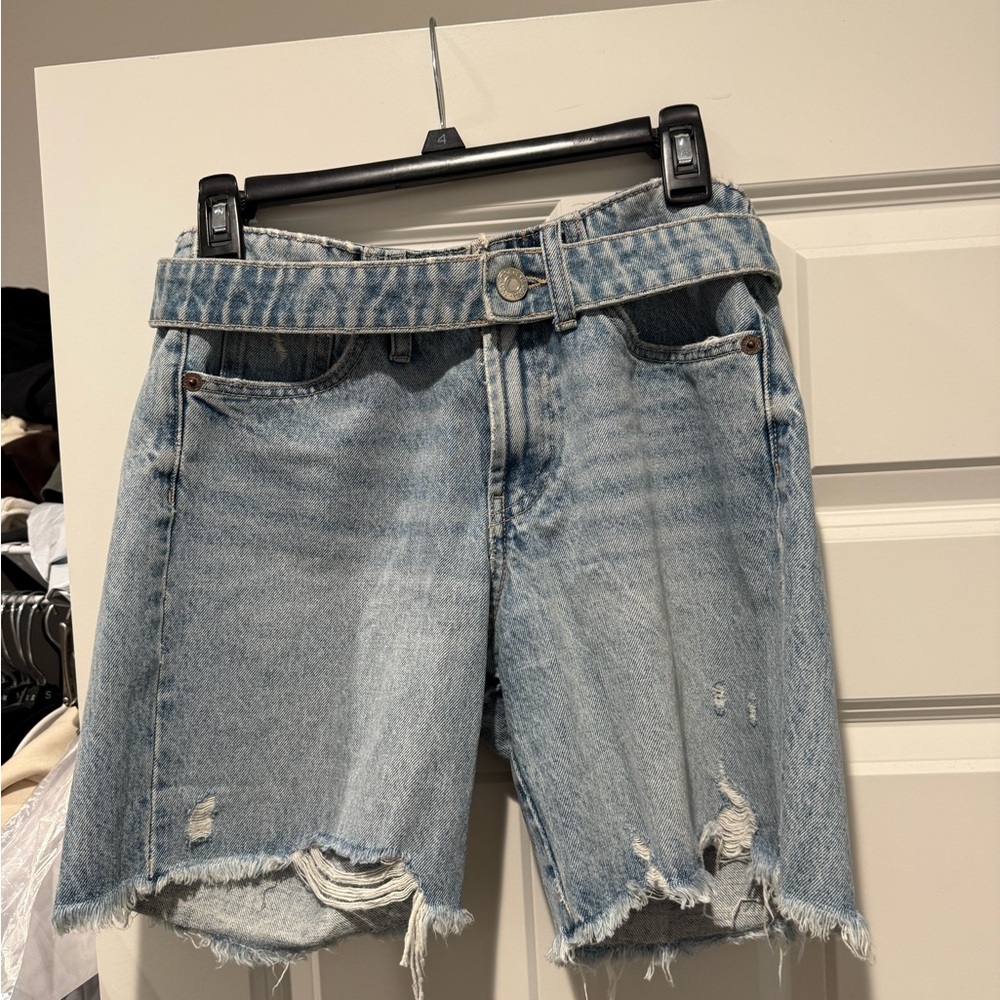 Distressed Denim Shorts